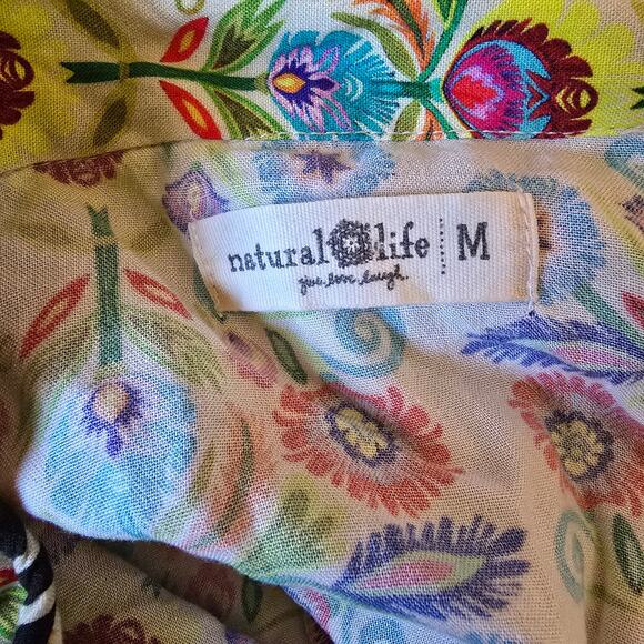 Natural Life Calypso Floral Button Down Blouse Top - Picture 6 of 11